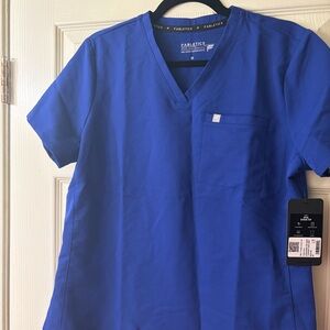 Fabletics Women's Vivid Blue Short Sleeve Scrub Top Med